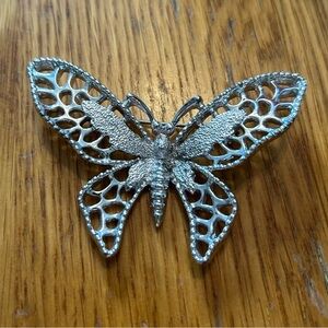 Vintage Sarah Coventry butterfly silver brooch